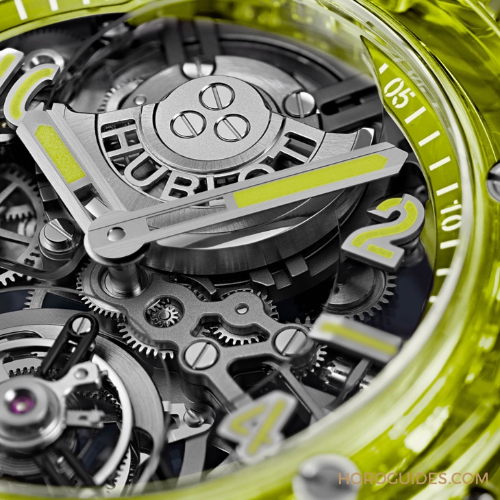 HUBLOT - BIG BANG - 429.JY.0120.RT - 全球首見螢光黃Saxem錶殼|Hublot Big Bang陀飛輪螢光黃Saxem腕錶