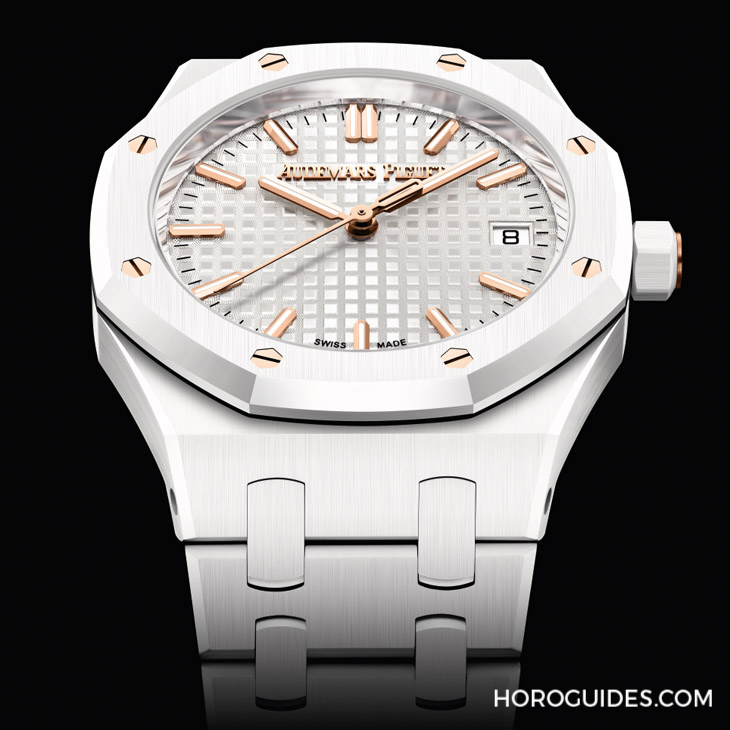 AUDEMARS PIGUET - ROYAL OAK - 77350CB.OO.1266CB.01 - 白色陶瓷版!愛彼皇家橡樹34毫米自動上鍊腕錶雪白登場