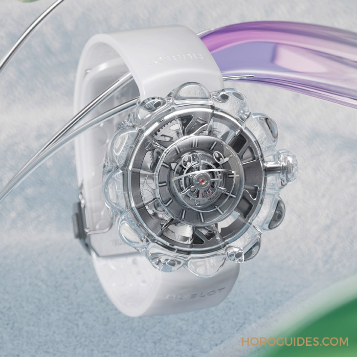 HUBLOT - MP - 915.JX.4802.RT - 12辦花型透明藍寶石錶殼！村上隆微笑小花仙氣爆棚了｜Hublot MP-15村上隆藍寶石陀飛輪腕錶