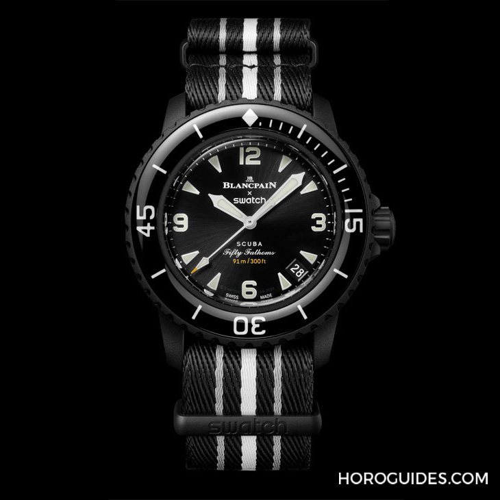 SWATCH - Blancpain X Swatch - SO35B400 - 太驚喜!更貼近五十噚腕錶神韻的黑色調Blancpain × Swatch聯名錶款「Ocean of Storm」現身