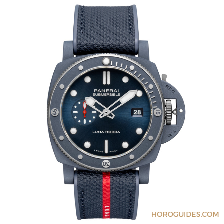 PANERAI - SUBMERSIBLE - PAM01466 - Panerai全新專利材質Ti-Ceramitech鈦金屬陶瓷初登場|Submersible QuarantaQuattro Luna Rossa腕錶-PAM01466、PAM01543