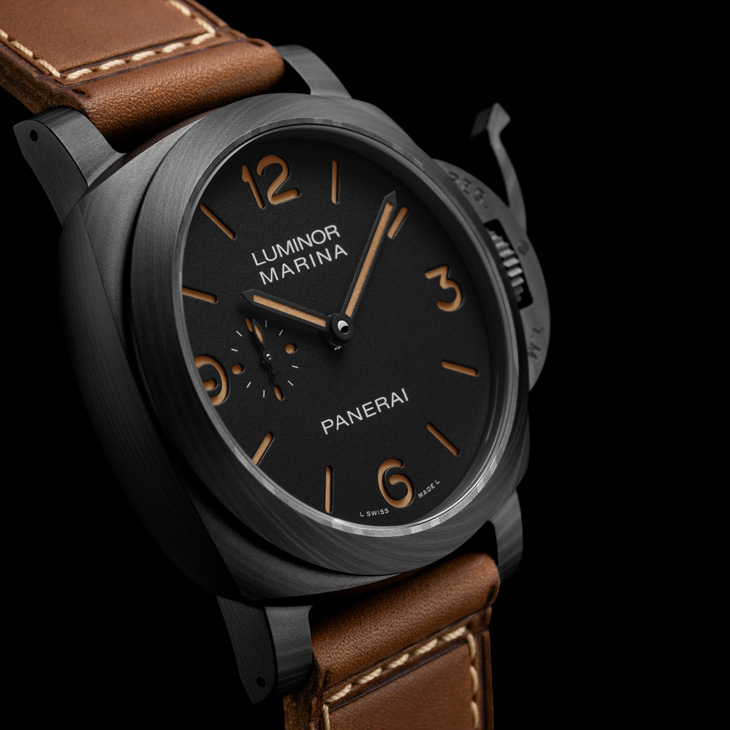 PANERAI - LUMINOR MARINA - PAM01707 - Carbotech入列!PANERAI Luminor Marina PAM01707以高科技碳纖維演繹經典輪廓