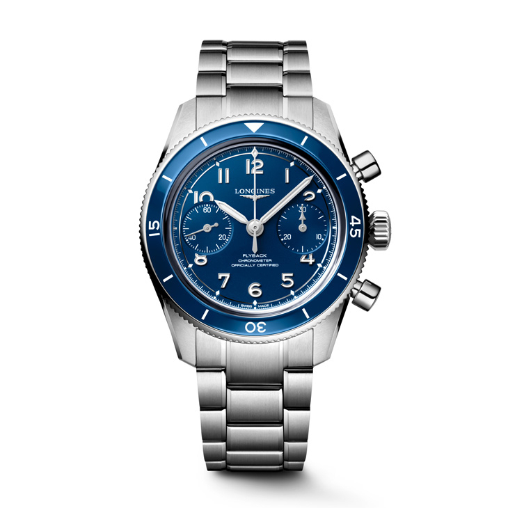 LONGINES - SPIRIT - L3.809.4.93.6 - 以霧面藍色面盤演繹飛行儀器美學，Longines Spirit Pilot先行者飛行員系列2026新作