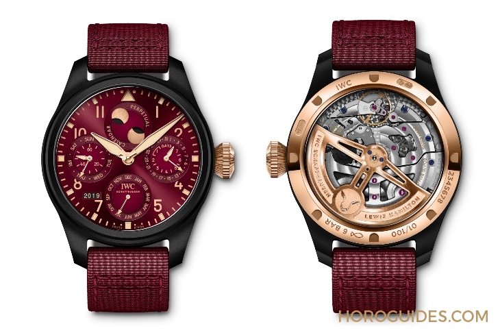 IWC - 烈焰酒紅,致敬六屆F1世界冠軍。IWC Big Pilot萬年曆「路易斯.漢米爾頓」特別版
