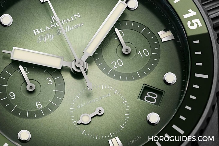 BLANCPAIN - FIFTY FATHOMS - 5052-1146-E52A - 探訪極境的色彩|寶珀Fifty Fathoms Bathyscaphe沙漠色與深碧綠