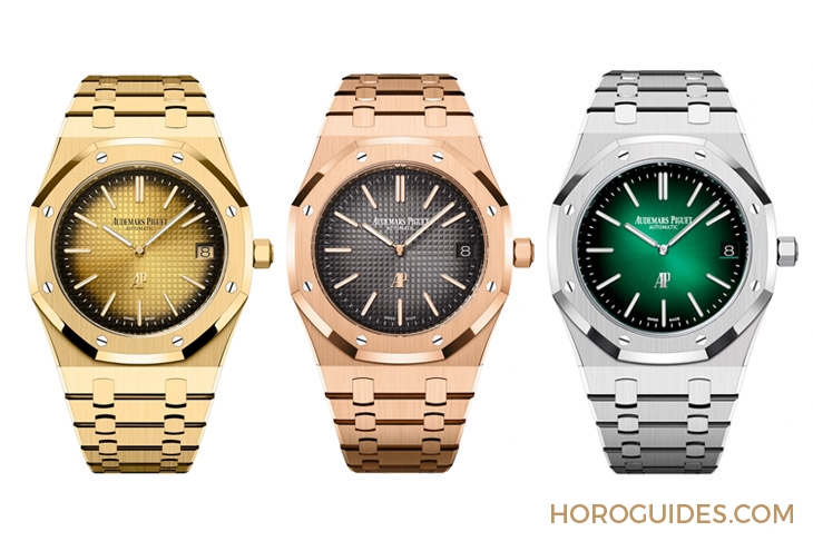 AUDEMARS PIGUET - 白金材質的Royal Oak「JUMBO」16202BC,採用愛彼全新藍色粒紋錶面