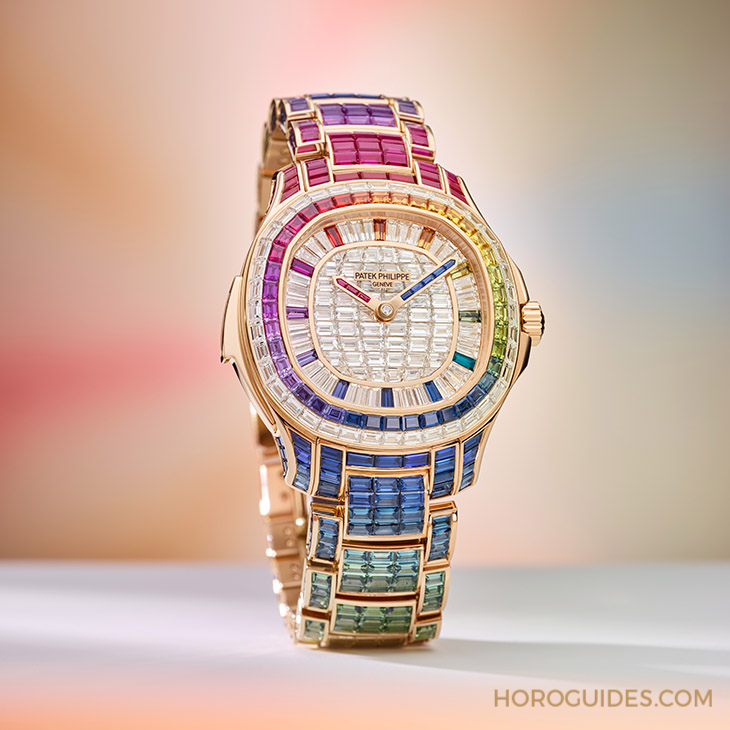 PATEK PHILIPPE - AQUANAUT - 5260/1455R-001 - Ladies First!百達翡麗最新Aquanaut Luce「彩虹」三問錶與Nautilus織紋複合錶帶