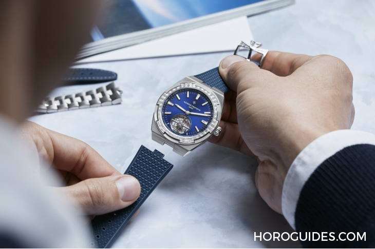 VACHERON CONSTANTIN - OVERSEAS - 6007V/210G-B955 - 白金、梯鑽、藍面與陀飛輪的美妙邂逅｜VACHERON CONSTANTIN Overseas系列陀飛輪高級珠寶腕錶