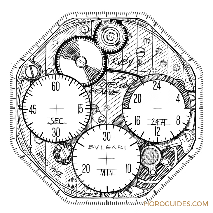 BVLGARI - OCTO - 104165 - 手繪藝術再現，將錶背機芯風光畫上錶盤｜BVLGARI Octo Finissimo Sketch限量版