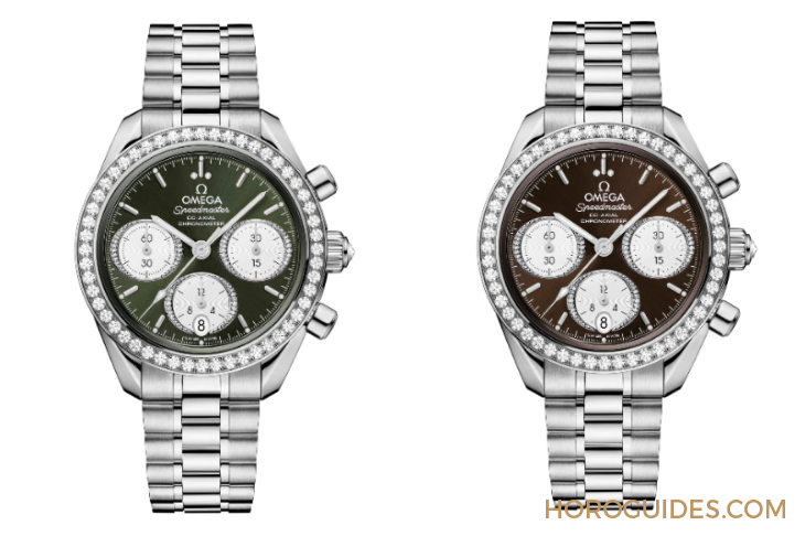 OMEGA - SPEEDMASTER - 324.55.38.50.60.001 - 華貴新裝!OMEGA Speedmaster 38mm鑲鑽綠面及啡面新款登場