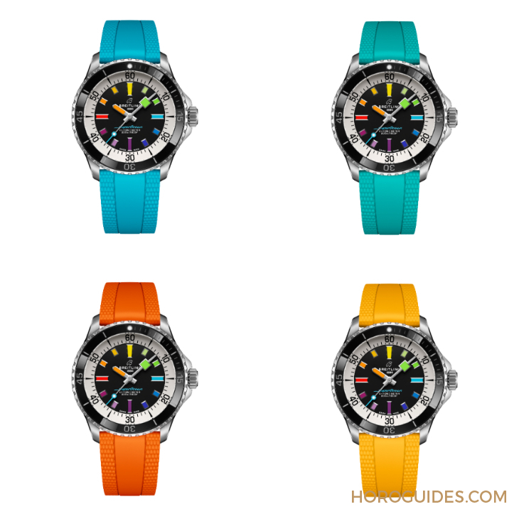 BREITLING - SUPEROCEAN - A17375211B2S4 - 彩虹時標面、46mm千米深潛新錶同步現身|BREITLING Superocean系列新錶