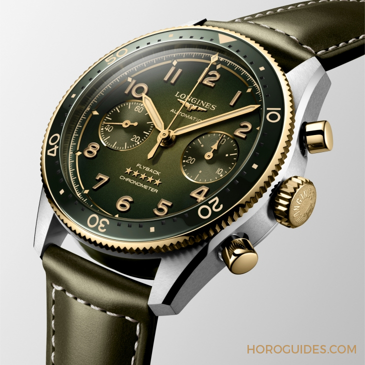 LONGINES - SPIRIT - L3.802.1.53.6 - LONGINES Spirit再掀熱潮!Spirit Zulu Time鈦金屬腕錶與計時碼錶間金新色登場
