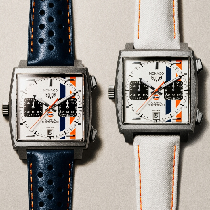 TAG HEUER - MONACO - CBW2185.FC8350 - 嶄新鈦金材質亮相,經典黑白與Gulf藍橙同場現身|TAG HEUER Monaco三款新錶驚艷登場
