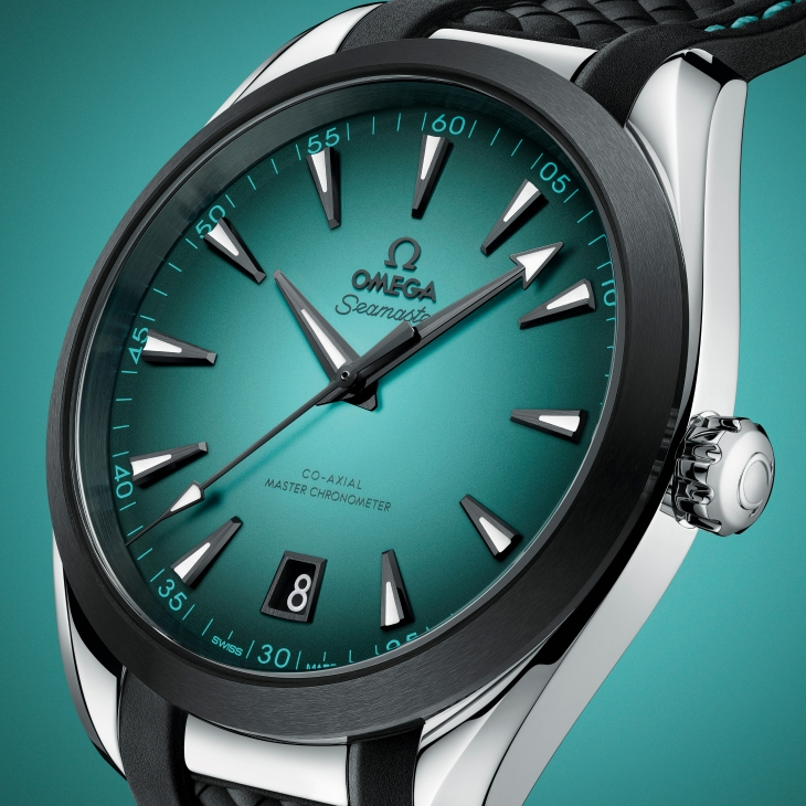 OMEGA - SEAMASTER - 220.32.41.21.03.001 - 碧波遇墨影|OMEGA海馬Aqua Terra推出38與41mm綠松石面配黑色陶瓷錶圈新款