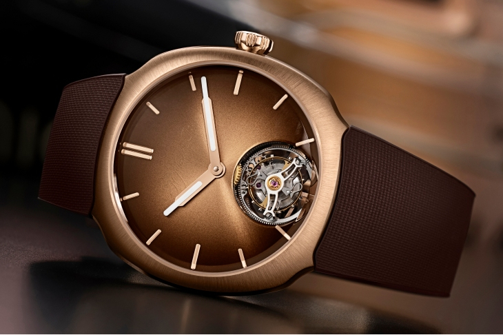 H. MOSER & CIE - STREAMLINER - 6805-0411 - 甜蜜優雅的疾速聯乘!H. MOSER & CIE.攜手Pierre Gasly推出Streamliner陀飛輪朱古力煙燻色限量版