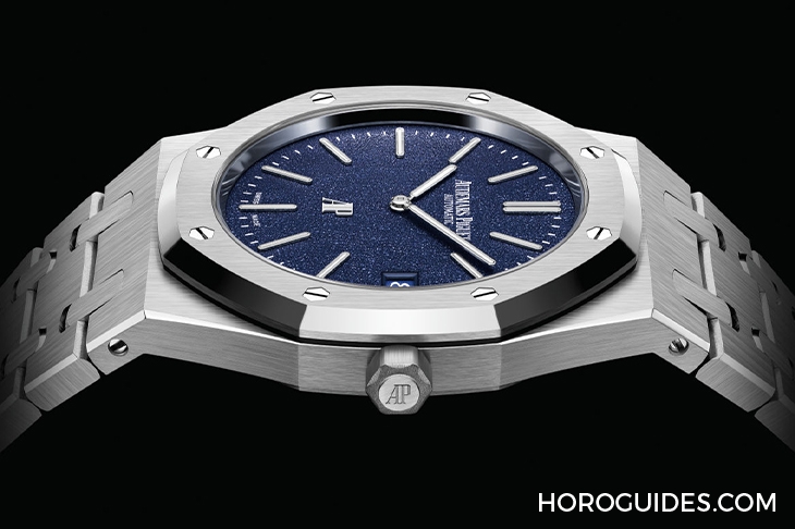 AUDEMARS PIGUET - ROYAL OAK - 16202BC.OO.1240BC.02 - 白金材質的Royal Oak「JUMBO」16202BC,採用愛彼全新藍色粒紋錶面