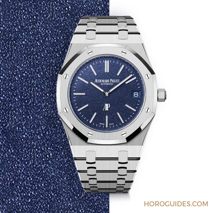 AUDEMARS PIGUET - 白金材質的Royal Oak「JUMBO」16202BC,採用愛彼全新藍色粒紋錶面