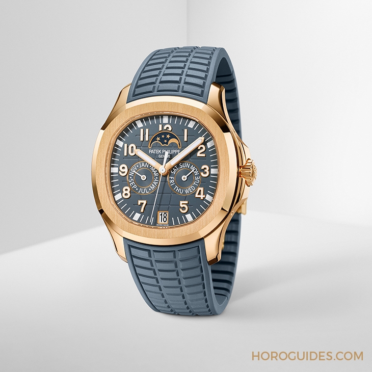 PATEK PHILIPPE - AQUANAUT - 5261R-001 - 百達翡麗Aquanaut第一款年曆錶：Aquanaut Luce 5261R-001搭配藍灰色錶盤
