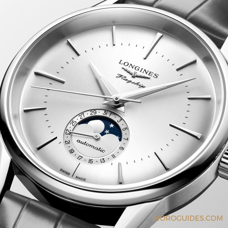 LONGINES - FLAGSHIP - L4.815.4.78.2 - 優雅美學新添月相功能|浪琴表LONGINES Flagship Heritage月相腕錶