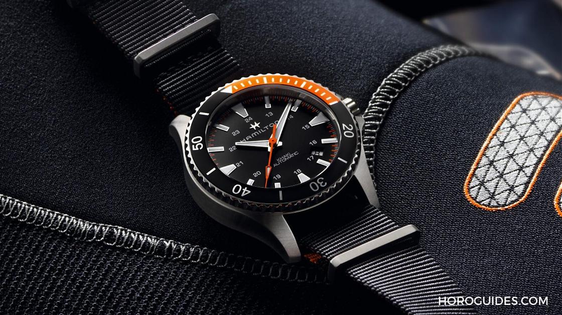 HAMILTON - KHAKI NAVY - H82305931 - 潛水錶入門款，平易價格、亮橘錶圈，夏天從它開始!