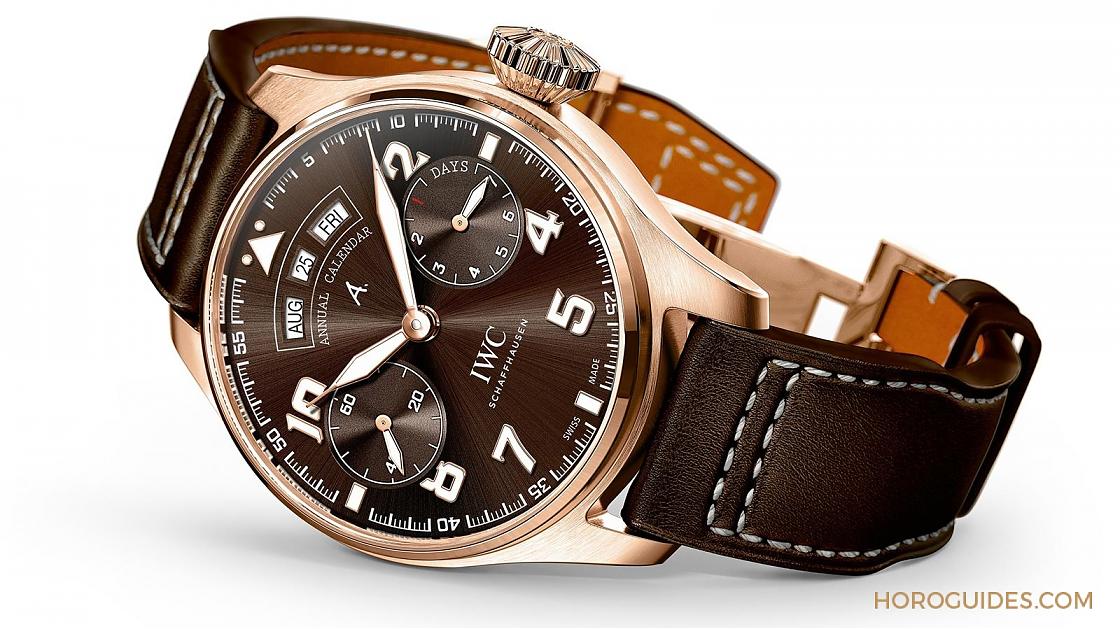 IWC - PILOT - 玫瑰金+年曆,大飛行員聖艾修伯里特別版棕面報到!
