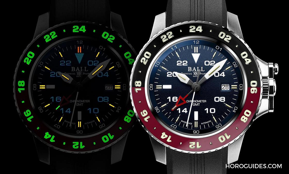 BALL WATCH - BALL WATCH也推出GMT，紅黑雙色錶圈招牌微型氣燈不缺席!