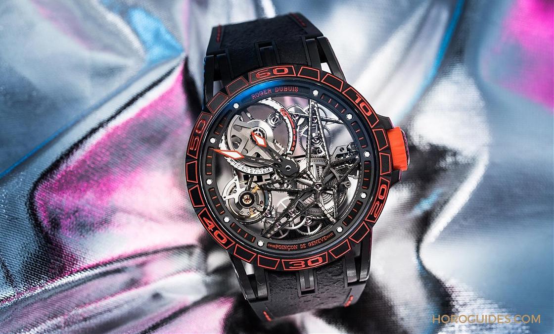 ROGER DUBUIS - 鏤空透視 ROGER DUBUIS冠軍的時空力量 Excalibur Spider Pirelli鏤空自動上鍊腕錶