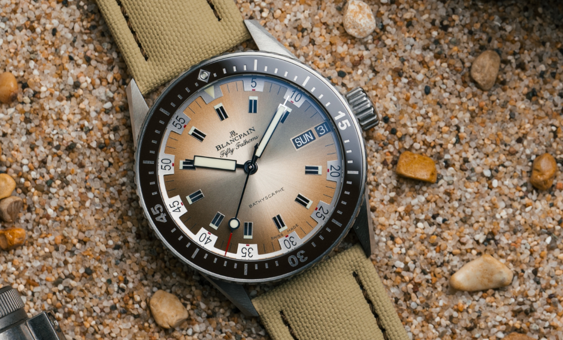 BLANCPAIN - 寶珀五十噚深潛器日期及星期腕錶首見沙漠色面盤