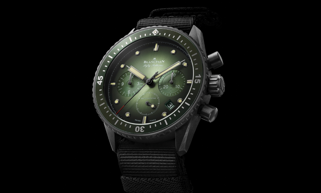 BLANCPAIN - 寶珀五十噚Bathyscaphe深潛器飛返計時腕錶，綠色新裝亮相！