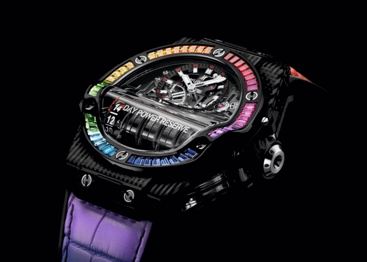 流線型彩虹圈,14日動力,又潮又奢華的強性能之作:Hublot Big Bang MP-11 彩虹3D碳纖維腕錶