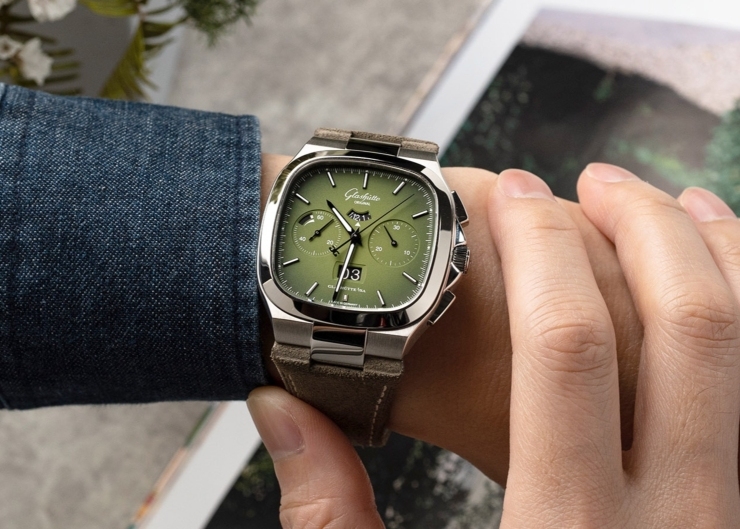 好Funky的復古錶!格拉蘇蒂原創Seventies Chronograph墨玉綠面盤