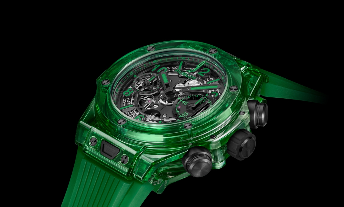 HUBLOT - HUBLOT BIG BANG UNICO 極光綠SAXEM計時碼錶 耀眼的全透綠時光寶石