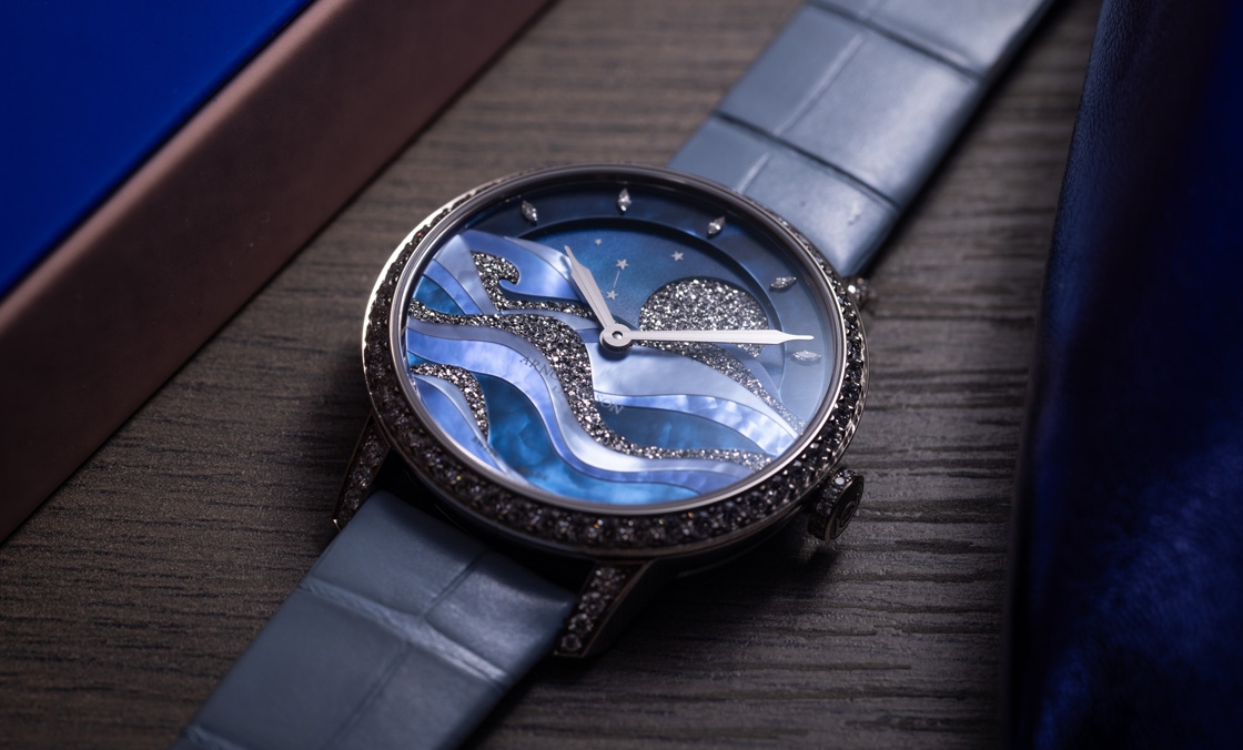 ARNOLD & Son - PERPETUAL MOON - 1GLMW.Z04A.C284A - Arnold & Son招牌超大月相窗以釕晶體形塑又美又魔幻的夜色美學｜恒久月相38午夜潮汐腕錶