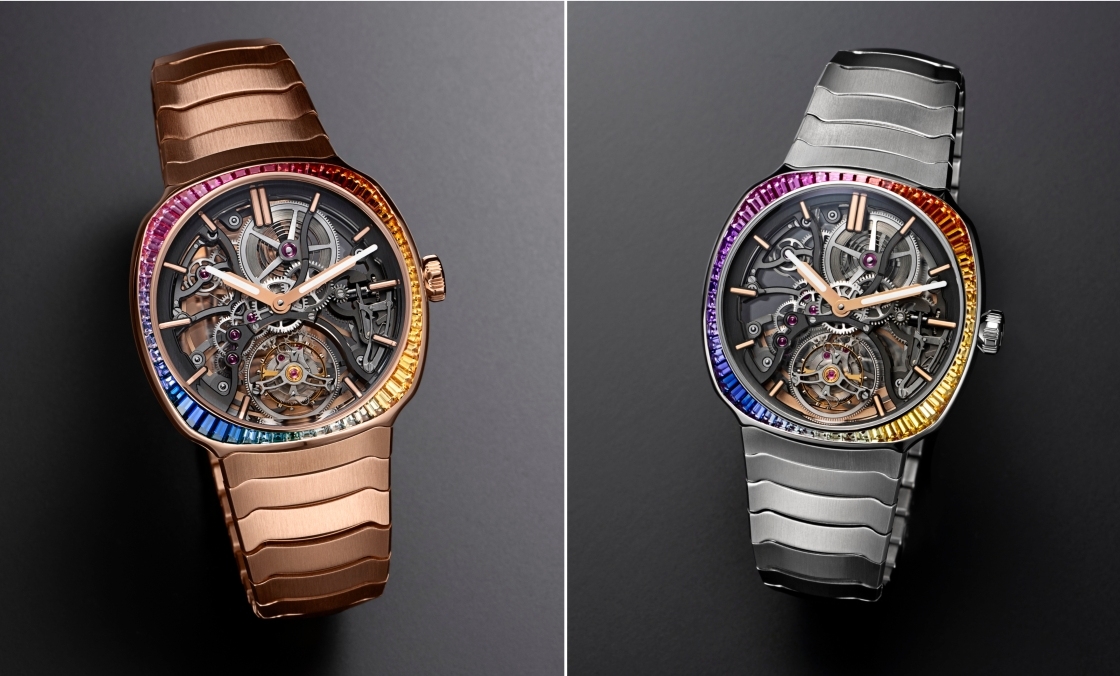 H. MOSER & CIE - STREAMLINER - 6814-0401 - 虹光穿鏤,一舞陀飛輪|H. MOSER & CIE.推出兩款全新Streamliner Tourbillon Skeleton Rainbow