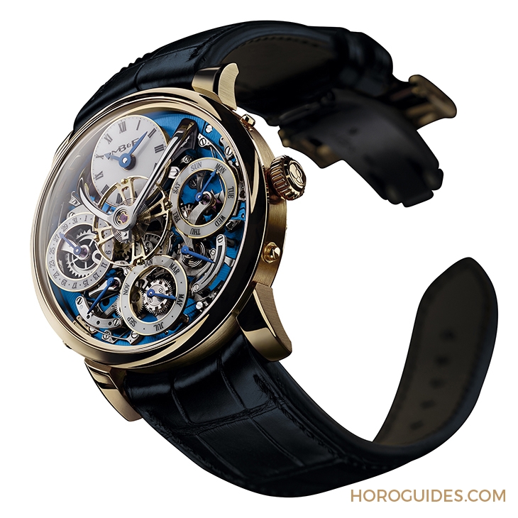 MB&F - LEGACY MACHINES - 03.YL.BL - MB&F LM萬年曆推出黃金藍面版新色