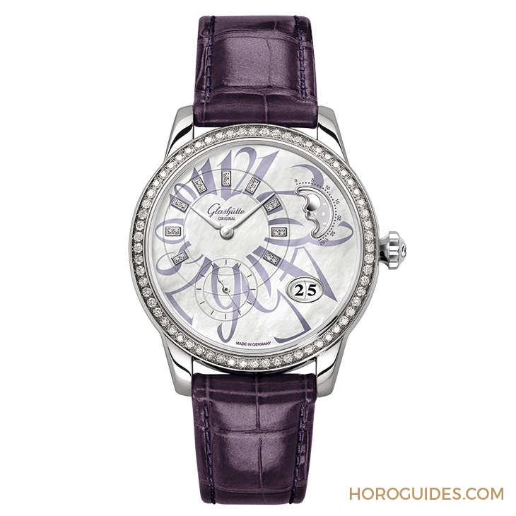GLASHÜTTE ORIGINAL - LADIES - 1-90-12-06-12-01 - 注入浪漫丁香色|格拉蘇蒂 原創PanoMatic Luna偏心月相女錶