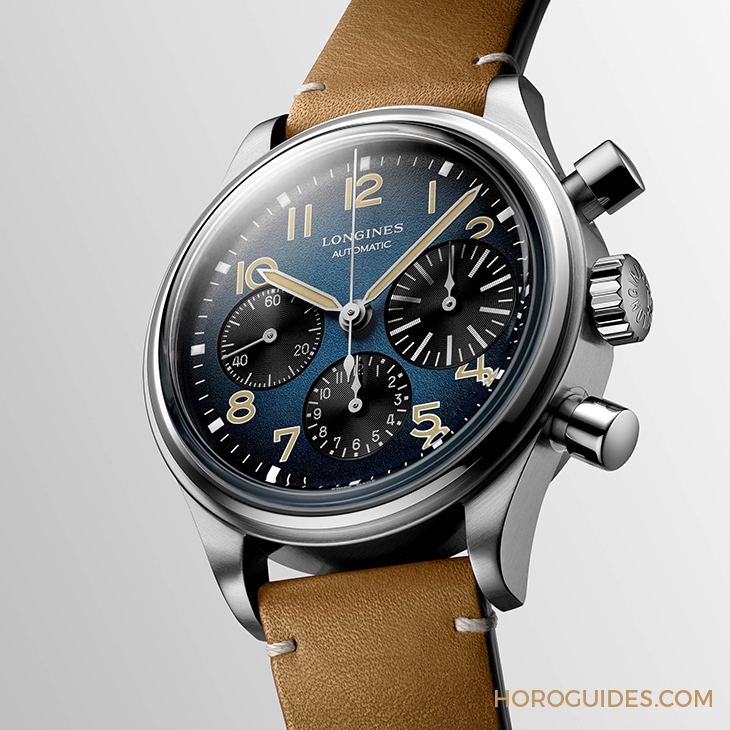 LONGINES - HERITAGE - L2.816.1.93.2 - 煙燻藍面初登場！LONGINES Avigation BigEye首款鈦金屬腕錶
