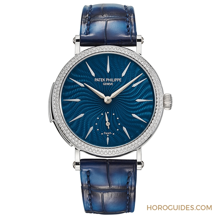 PATEK PHILIPPE - GRAND COMPLICATIONS - 7040/250G-001 - 百達翡麗7040三問腕錶，結合機刻雕花與琺瑯二大工藝