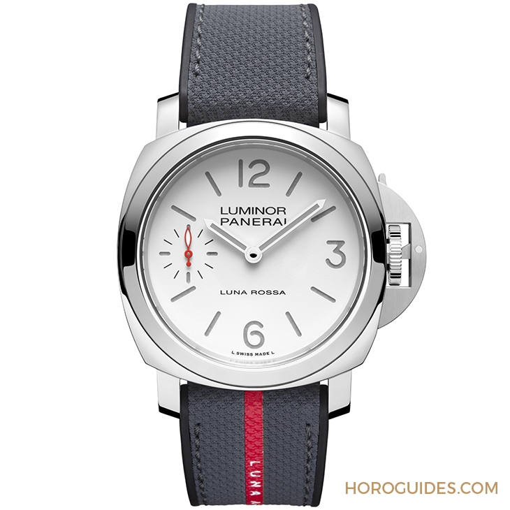 PANERAI - LUMINOR - PAM01342 - 消光白錶盤、紅色小秒針,純淨又搶眼|Panerai Luminor Luna Rossa腕錶PAM01342