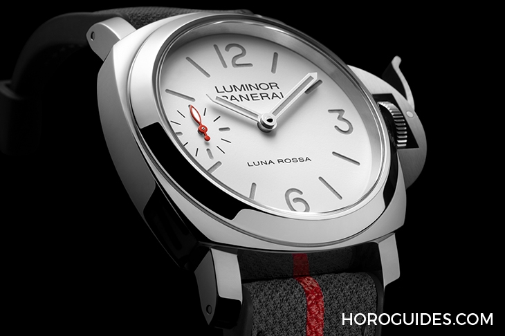 PANERAI - LUMINOR - PAM01342 - 消光白錶盤、紅色小秒針,純淨又搶眼|Panerai Luminor Luna Rossa腕錶PAM01342