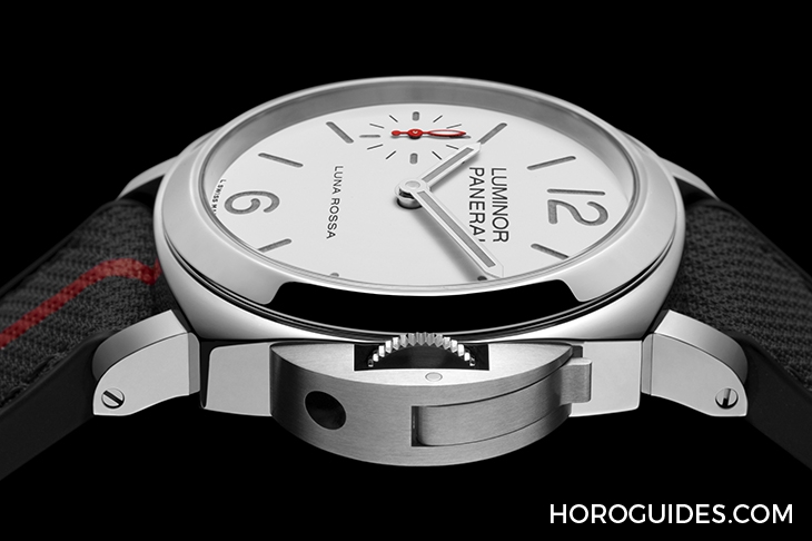PANERAI - LUMINOR - PAM01342 - 消光白錶盤、紅色小秒針,純淨又搶眼|Panerai Luminor Luna Rossa腕錶PAM01342