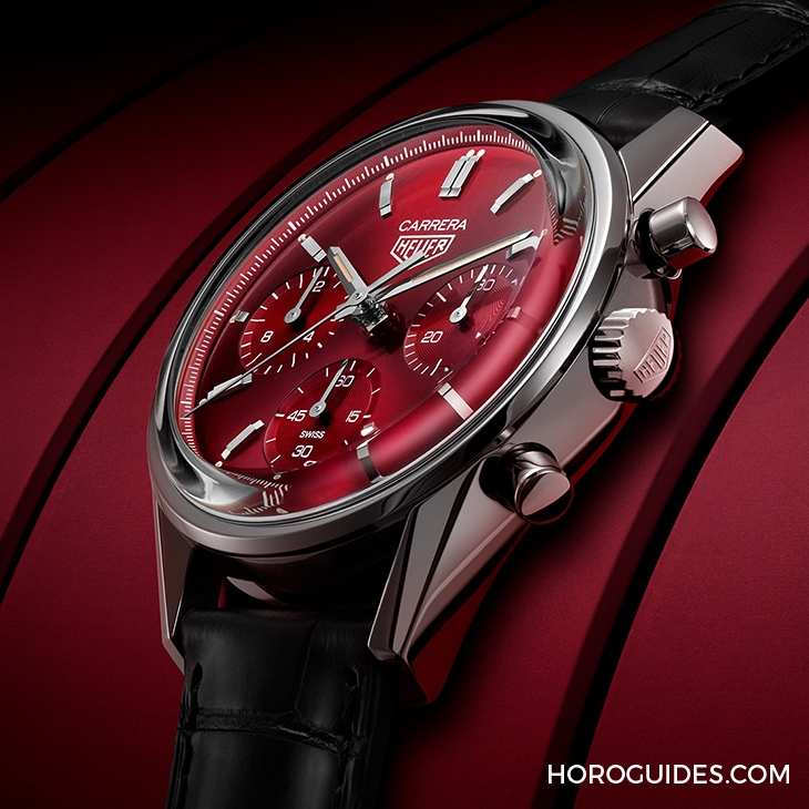 TAG HEUER - CARRERA - CBK221G.FC6479 - 高調復古感！TAG Heuer CARRERA紅面限量計時腕錶