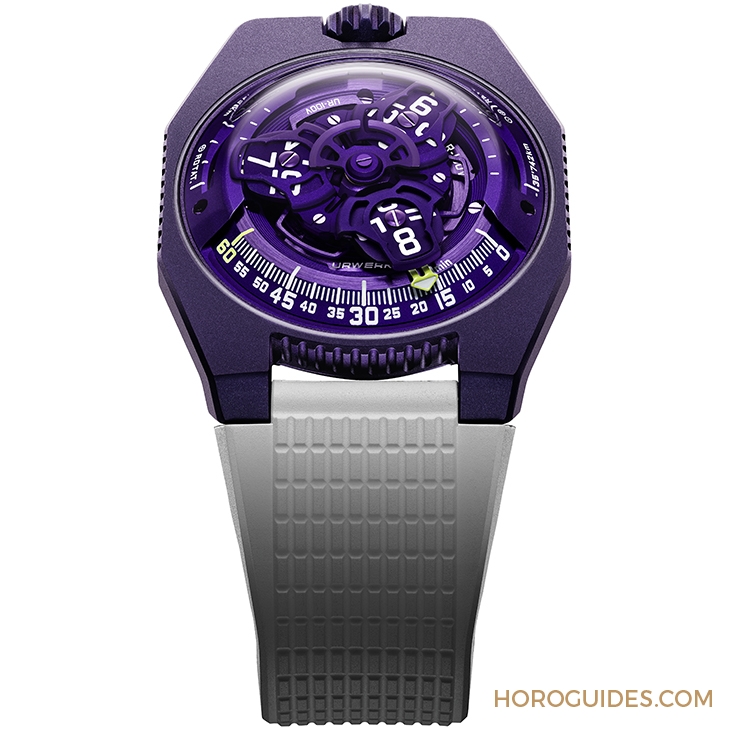 URWERK - SATELLITE - UR-100V ULTRAVIOLET - 遊走在懷舊與科幻之間的味道，URWERK UR-100V UltraViolet紫光奇俠