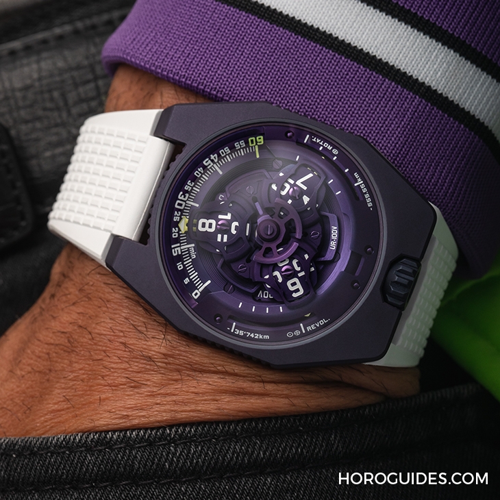 URWERK - SATELLITE - UR-100V ULTRAVIOLET - 遊走在懷舊與科幻之間的味道，URWERK UR-100V UltraViolet紫光奇俠