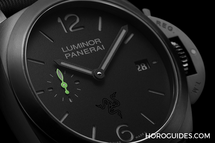 PANERAI - LUMINOR - PAM01353 - 電競美學加身，雷蛇螢光綠在發光｜Panerai Luminor Quaranta Razer特別版