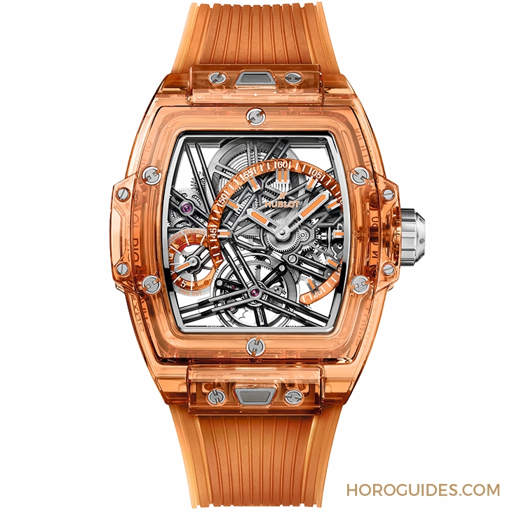 HUBLOT - SPIRIT OF BIG BANG - 645.JO.0120.RT - 高透光冰橙色!Hublot Spirit of Big Bang冰橙藍寶石陀飛輪五日鍊腕錶