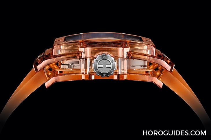 HUBLOT - SPIRIT OF BIG BANG - 645.JO.0120.RT - 高透光冰橙色!Hublot Spirit of Big Bang冰橙藍寶石陀飛輪五日鍊腕錶