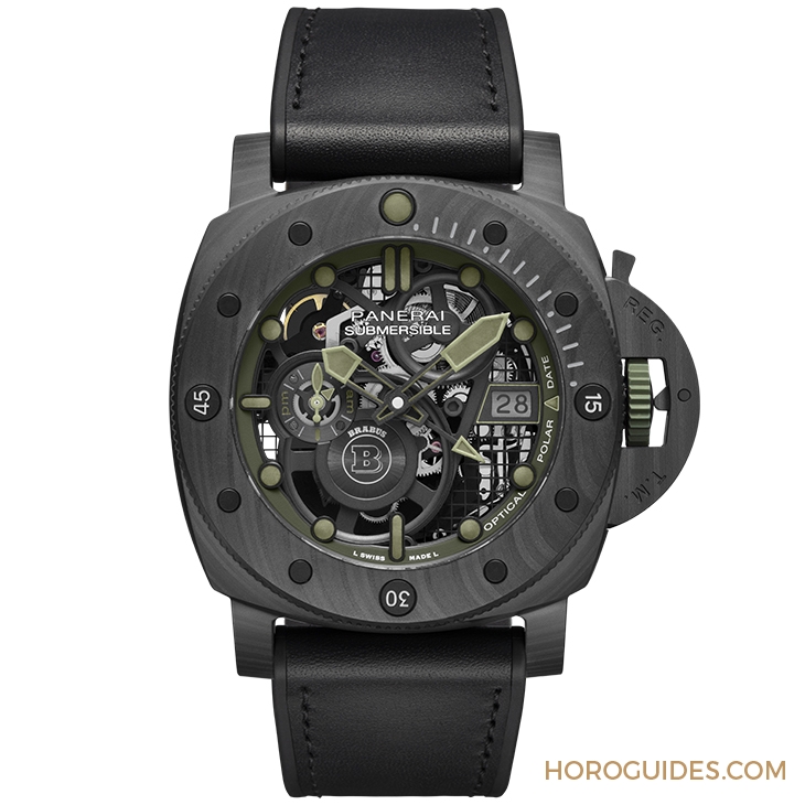 PANERAI - SUBMERSIBLE - PAM01283 - Panerai x  Brabus聯名腕錶第三發!Panerai Submersible S BRABUS Verde Militare Edition專業潛水腕錶-PAM01283