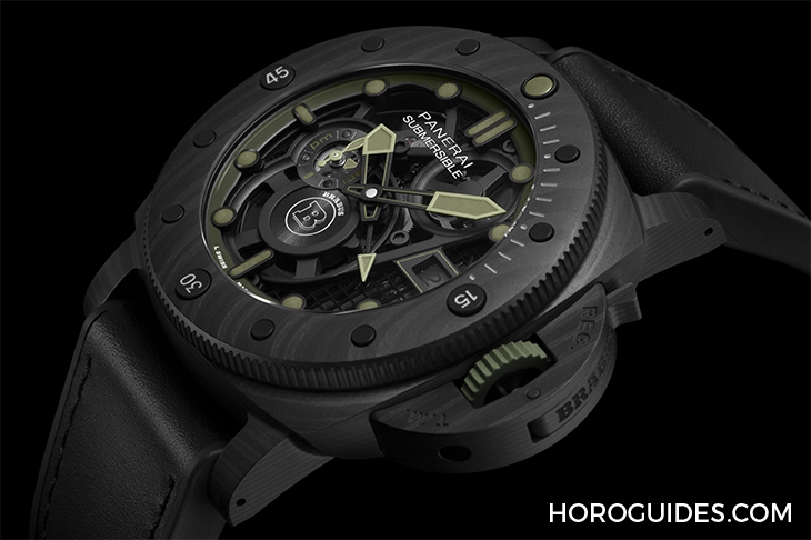 PANERAI - SUBMERSIBLE - PAM01283 - Panerai x  Brabus聯名腕錶第三發!Panerai Submersible S BRABUS Verde Militare Edition專業潛水腕錶-PAM01283