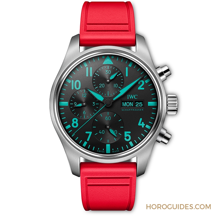 IWC - PILOT - IW388114 - 超搶眼邁阿密粉！IWC飛行員計時腕錶41 Mercedes-AMG馬石油F車隊特別版腕錶